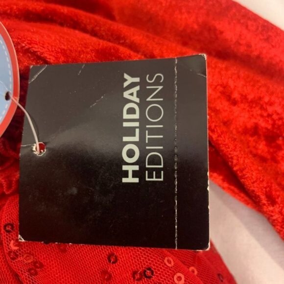 Holiday Editions Infant Girls Red Faux Fur & Sequin Dress Size 24 Mos - Picture 3 of 10